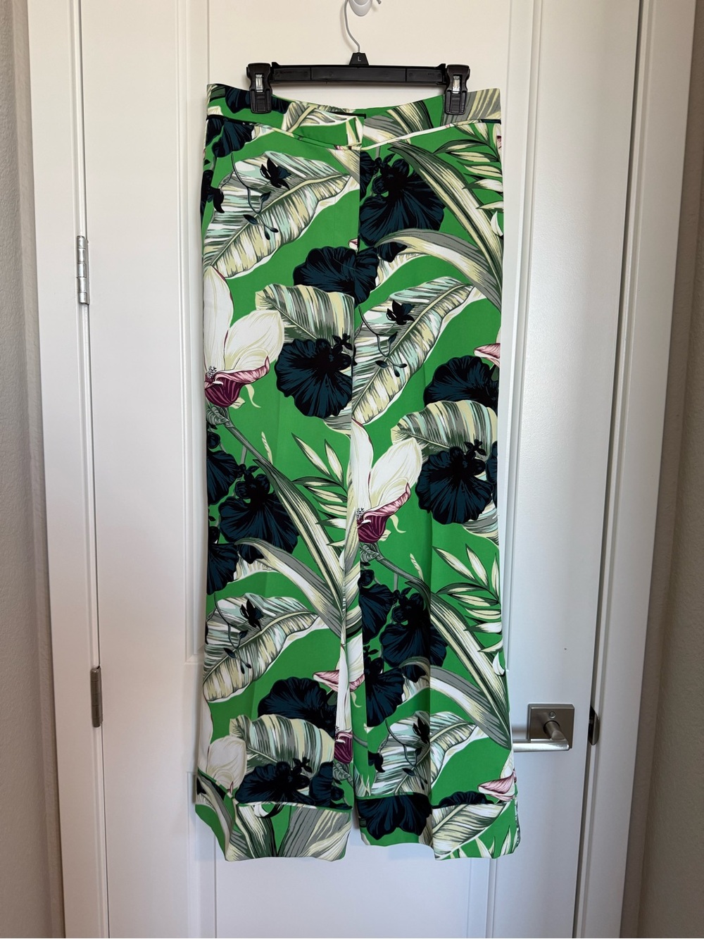 Ann Taylor Tropical Floral Wide Leg Palazzo Pants Green Size 6 NWOT